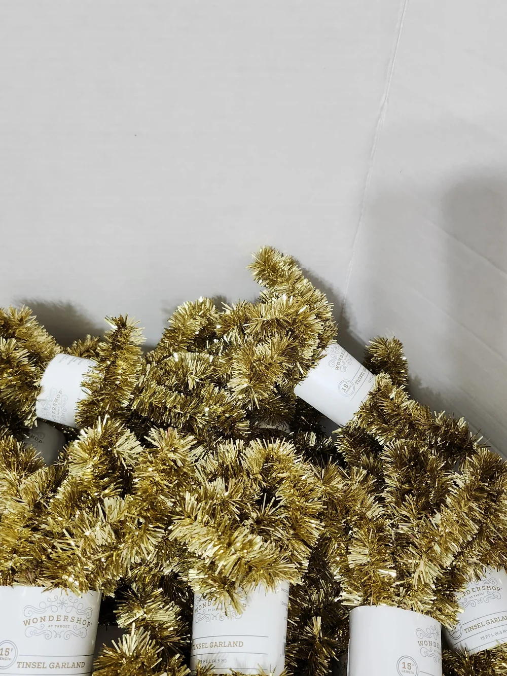 Gold Tinsel Holiday Wired Garland Crafts Gift Baskets Wreaths Decor Home Office